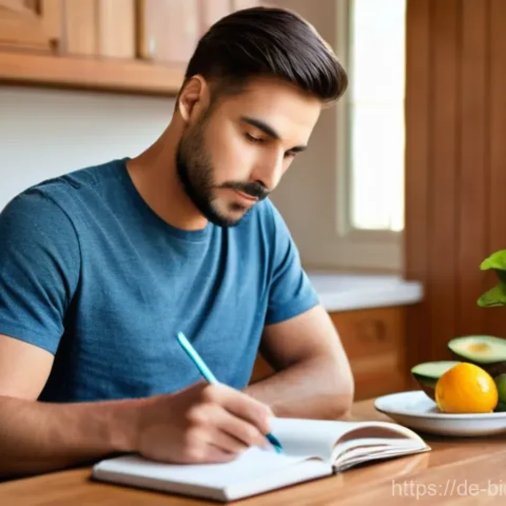 바이오해킹을 위한 기본적인 실험 기법 - **Prompt: Reflective Nutrition Journaling**
"A candid, bright photo of a young adult (mid-20s to...