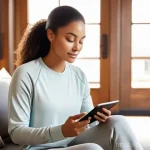 바이오해킹과 건강 데이터 분석 - **Prompt for Personal Health Data Insight:**
    "A confident woman in her early 30s, with a warm, t...